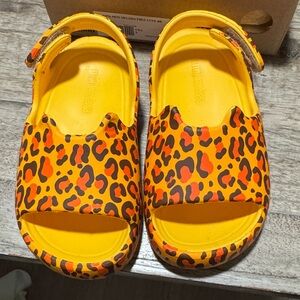 Mini Melissa Orange Leopard Kids Sandals